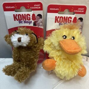 KONG Dr. Noyz Dog or Puppy Squeaky Toys EXTRA SMALL Duck & Bear w/Extra Squeaker
